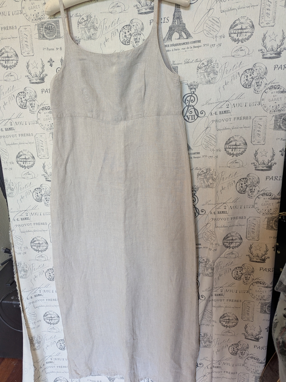 Vintage GAP Linen Maxi Slip Dress In Natural - Size 8 (Never Worn)
